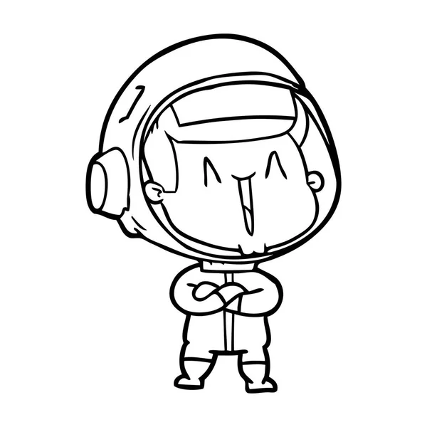 Vektorillustration Glad Cartoon Astronaut — Stock vektor