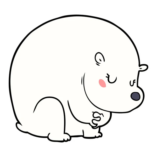 Cute Cartoon Polar Bear — Stock Vector