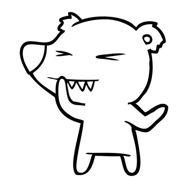 Angry Polar Bear Cartoon Thinking — Stock Vector
