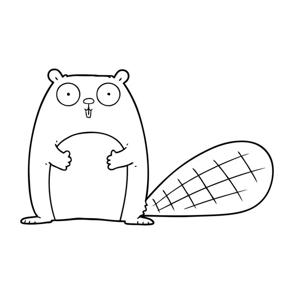 Ilustração Vetorial Desenho Animado Beaver — Vetor de Stock