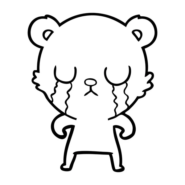 泣いてクマ漫画のベクトル イラスト — ストックベクタ