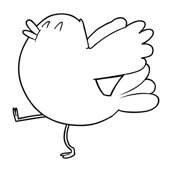 Vector Illustration Cartoon Flapping Bird — Stock Vector