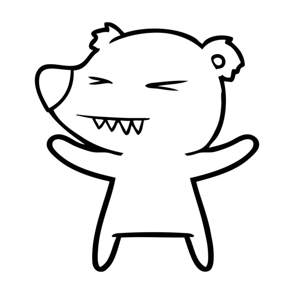 Wściekły Niedźwiedź Polarny Kreskówka — Wektor stockowy