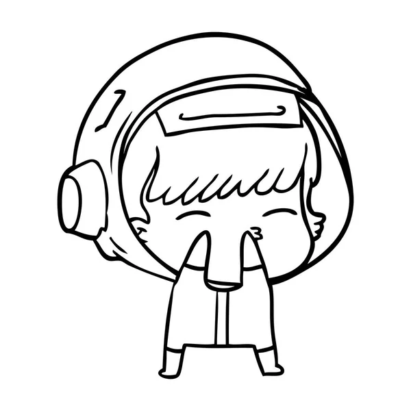 Vectorillustratie Van Cartoon Nieuwsgierig Astronaut — Stockvector