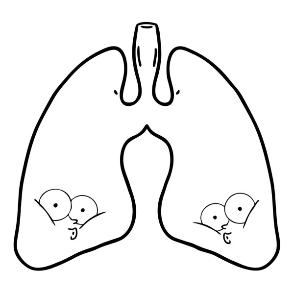 Illustrazione Vettoriale Dei Polmoni Dei Cartoni Animati — Vettoriale Stock