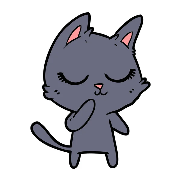 Chat Dessin Animé Calme Compte Tenu — Image vectorielle