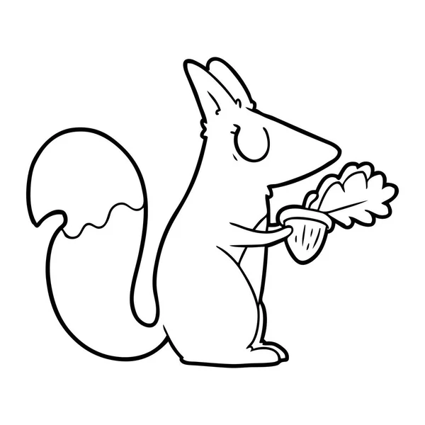 Vector Illustration Cartoon Squirrel — Stock Vector