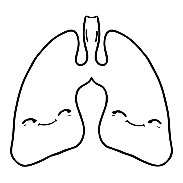 Vector Ilustración Los Pulmones Dibujos Animados — Archivo Imágenes Vectoriales