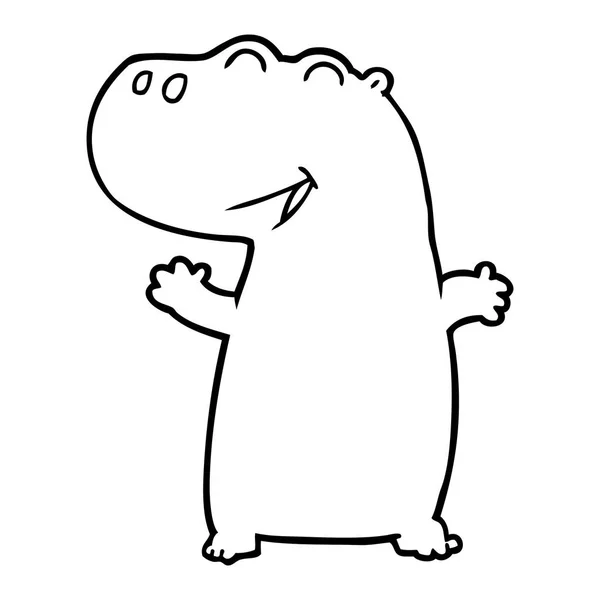 Ilustración Vectorial Dibujos Animados Hippopotamus — Vector de stock