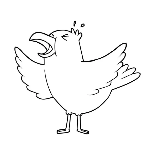 Vector Illustration Cartoon Bird Squawking — Stock Vector