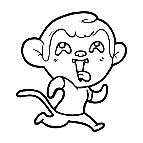 Deli Karikatür Maymun Vektör Çizim — Stok Vektör
