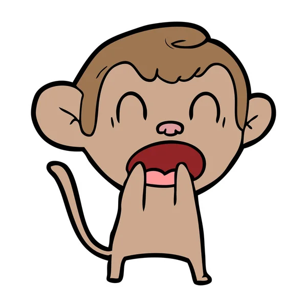 Vector Εικονογράφηση Της Φωνάζοντας Κινουμένων Σχεδίων Μαϊμού — Διανυσματικό Αρχείο