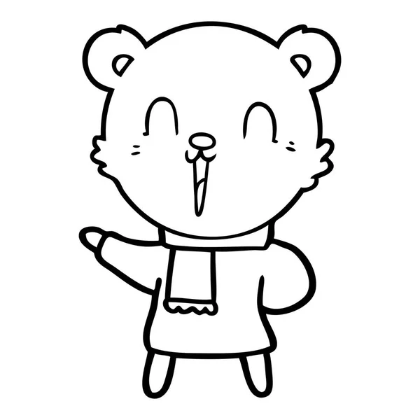 Щасливий Мультяшний Полярний Ведмідь — стоковий вектор