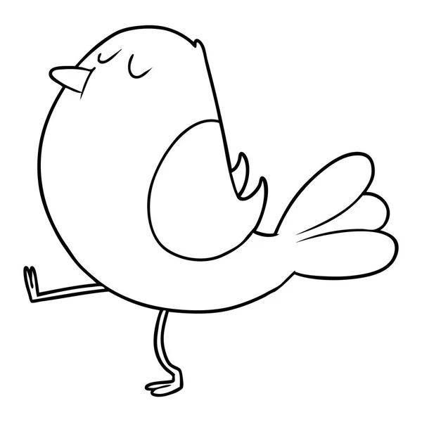Vektorová Ilustrace Kresleného Ptáka — Stockový vektor