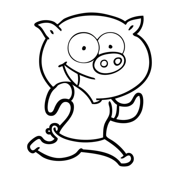 Cochon Joyeux Exerçant Dessin Animé — Image vectorielle