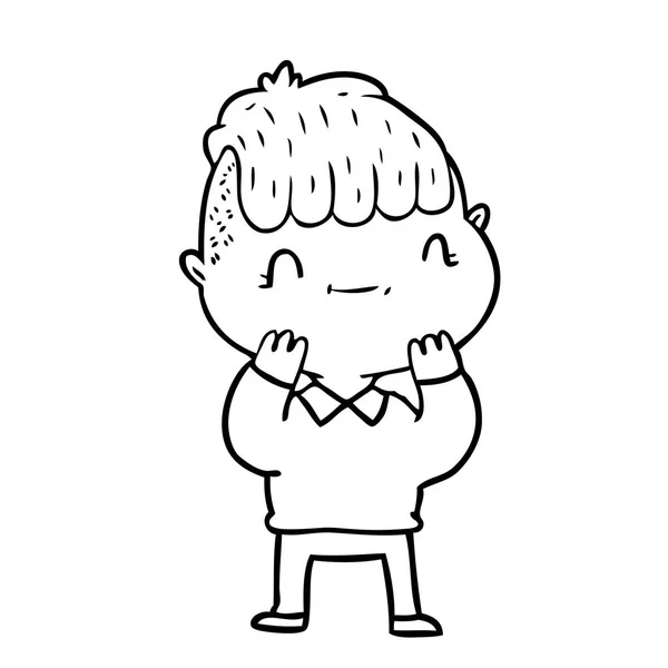 Vektorové Ilustrace Kreslené Přátelský Chlapec — Stockový vektor