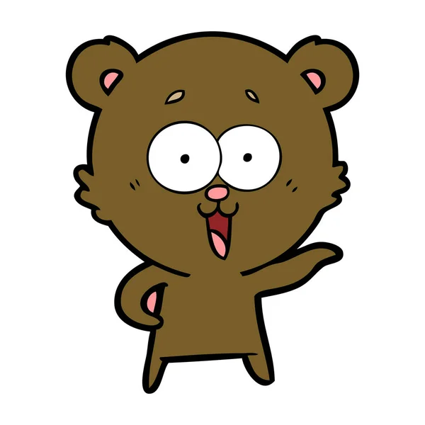 Teddy Bear Cartoon Lachen — Stockvector