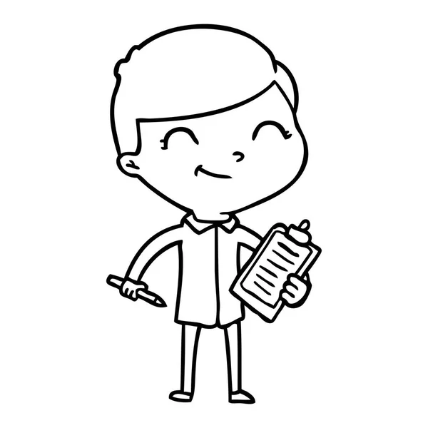 Vectorillustratie Van Cartoon Jongen Lachend — Stockvector