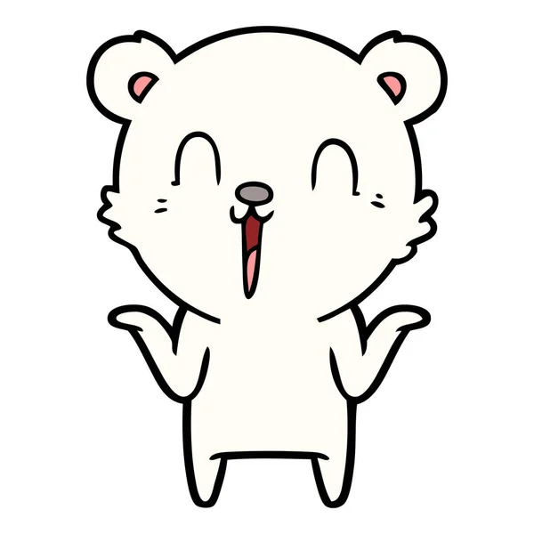 Счастливый Карикатурный Белый Медведь Забот — стоковый вектор