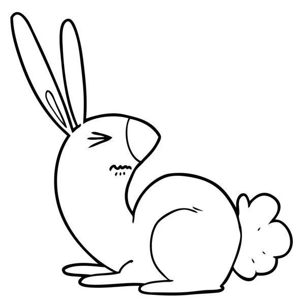 Vector Ilustración Dibujos Animados Conejo Molesto — Vector de stock