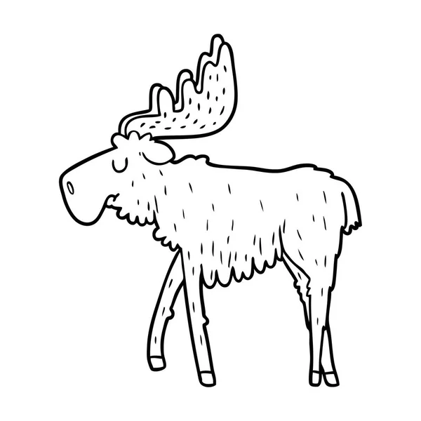Vector Illustration Cartoon Moose — Stock Vector