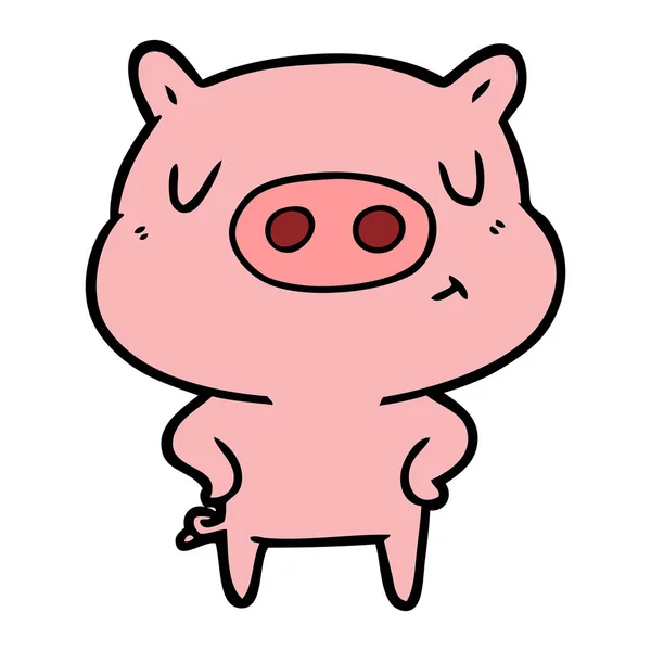 Ilustração Vetorial Porco Dos Desenhos Animados —  Vetores de Stock