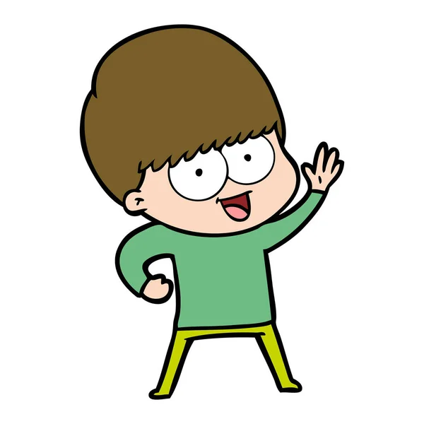 Vectorillustratie Van Happy Cartoon Jongen — Stockvector