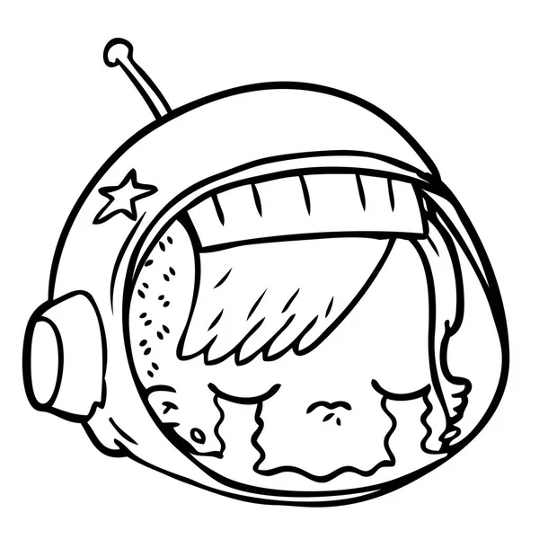Векторная Иллюстрация Лица Астронавта — стоковый вектор