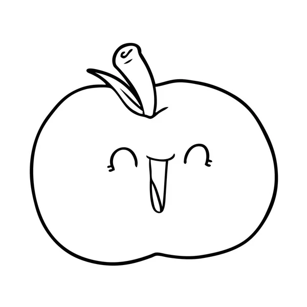 Vektorové Ilustrace Kreslené Směje Apple — Stockový vektor