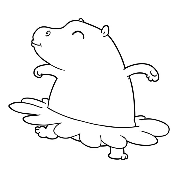 Vectorillustratie Van Cartoon Hippo — Stockvector