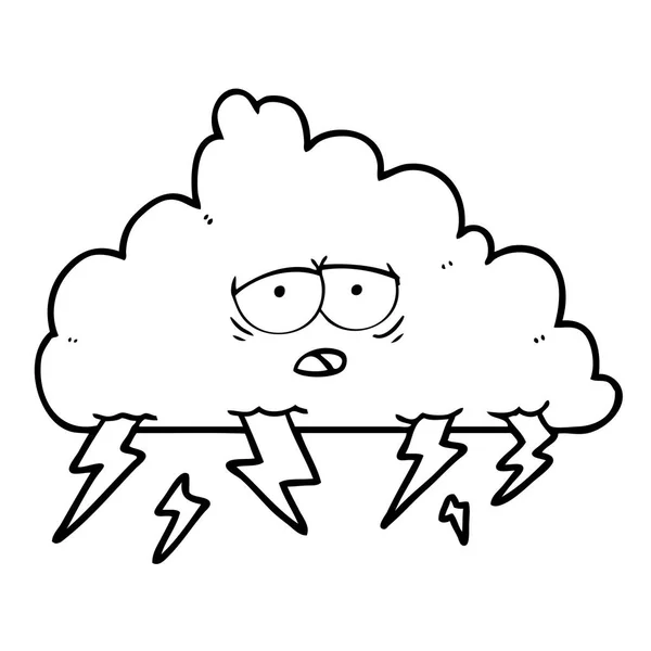 Ilustração Vetorial Nuvem Tempestade Dos Desenhos Animados — Vetor de Stock