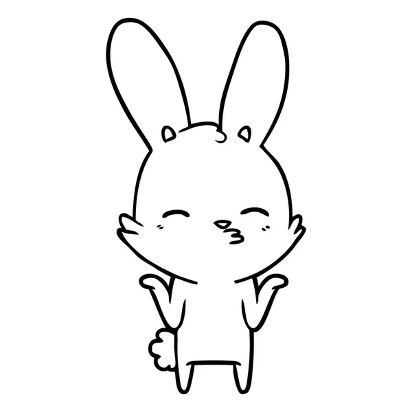 好奇兔卡通的矢量插图 — 图库矢量图片