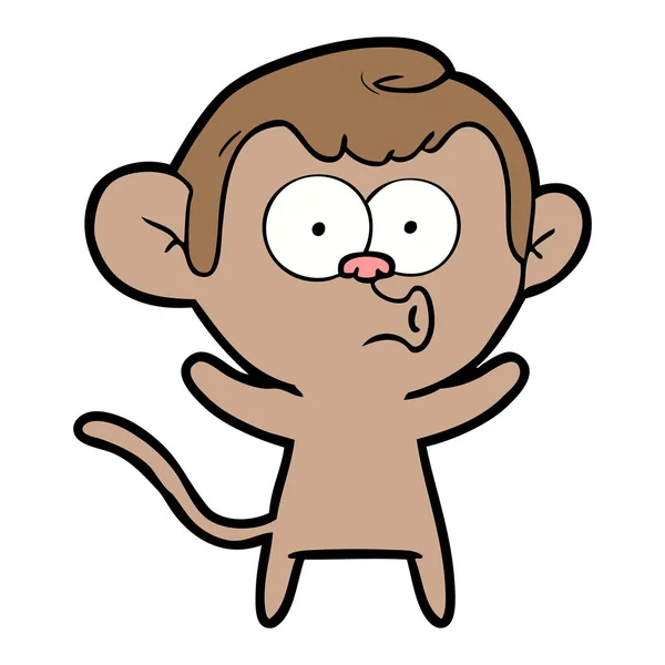 Εικονογράφηση Διάνυσμα Καρτούν Έκπληκτος Μαϊμού — Διανυσματικό Αρχείο