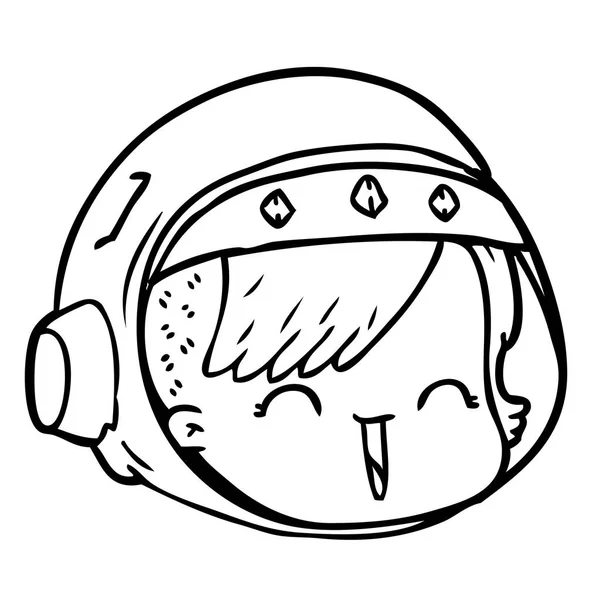 Karikatur Glückliches Astronautengesicht — Stockvektor