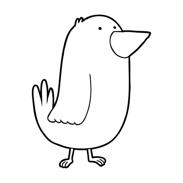 Ilustração Vetorial Pássaro Dos Desenhos Animados — Vetor de Stock