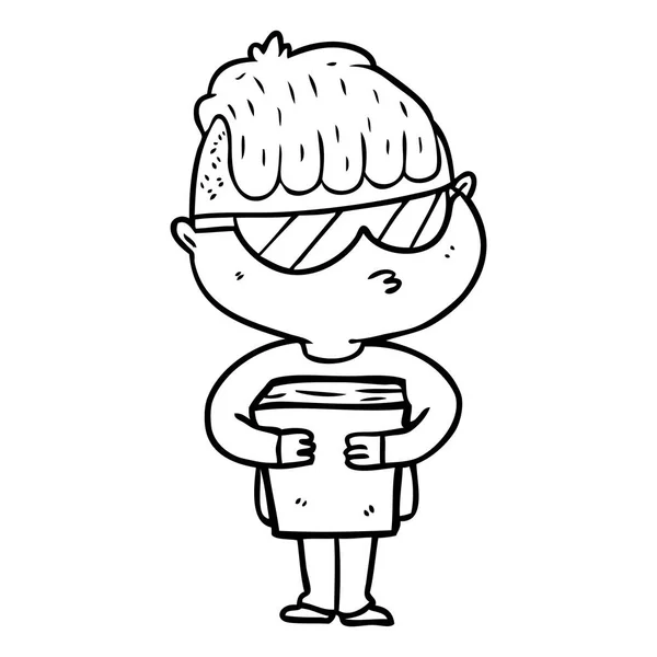 Cartoon Boy Wearing Sunglasses — Stock Vector