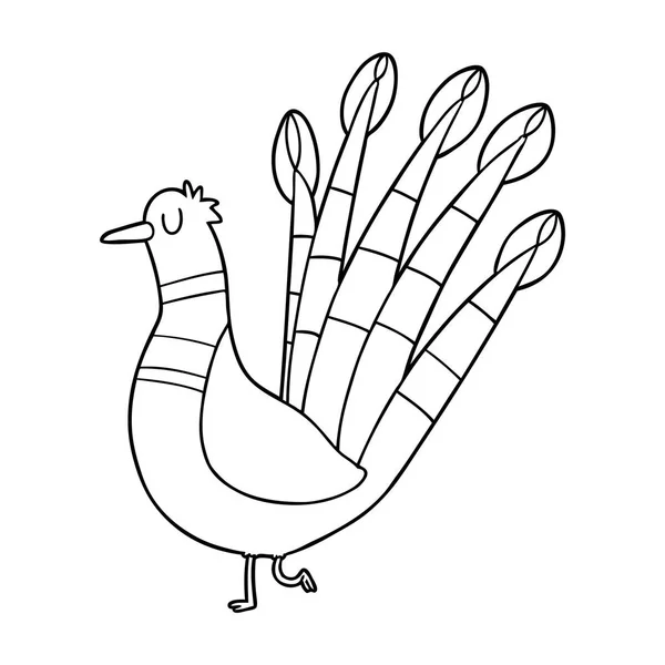 Vector Illustration Cartoon Peacock — Stock Vector