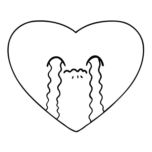 Dessin Animé Amour Malade Coeur — Image vectorielle