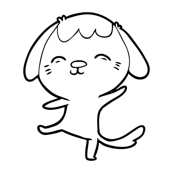 Happy Cartoon Dancing Dog - Stok Vektor