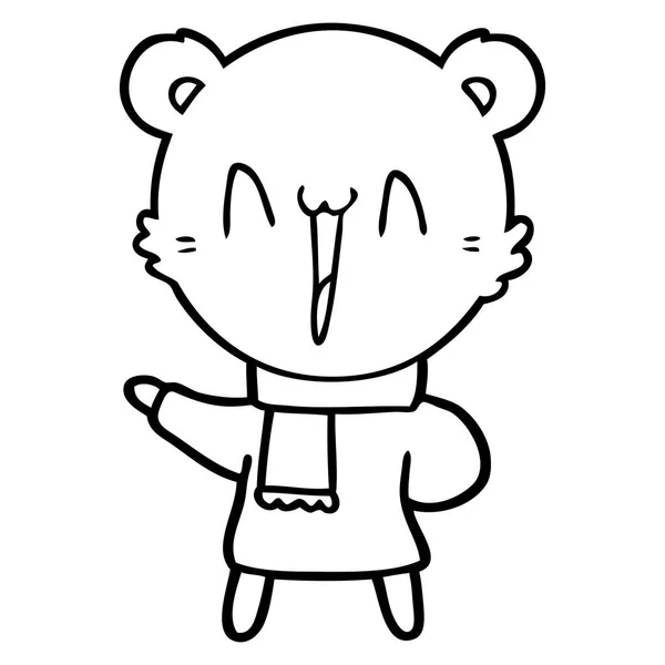 幸せなクマ漫画のベクトル イラスト — ストックベクタ
