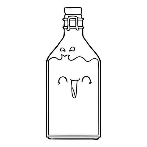 Cartone Animato Vecchia Bottiglia Succo — Vettoriale Stock