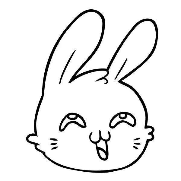 Dibujos Animados Cara Conejo Feliz — Vector de stock