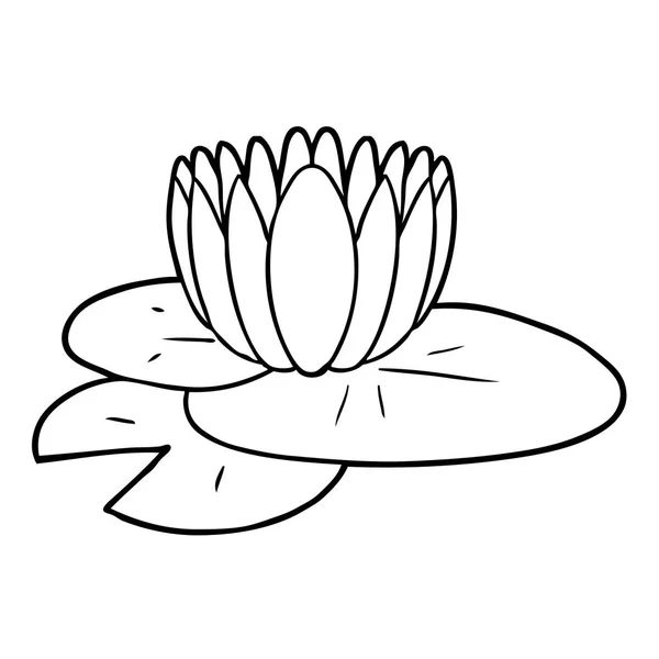 Vector Illustration Cartoon Water Lily — Stock Vector