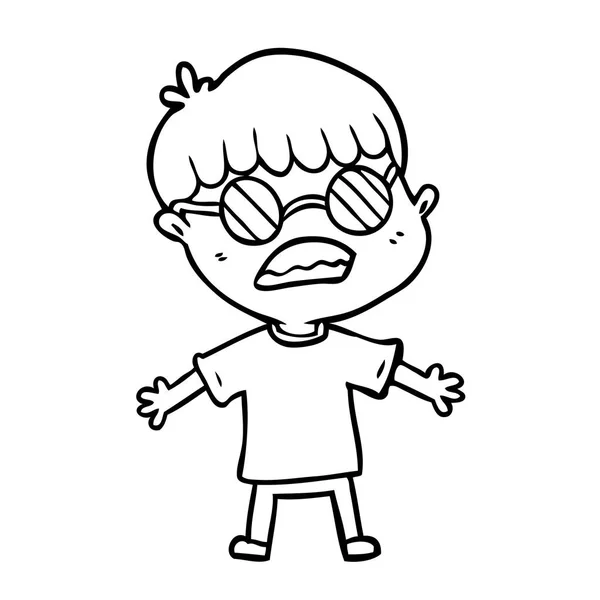 Cartoon Boy Wearing Spectacles — Stock Vector