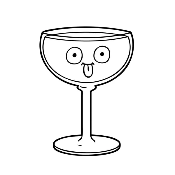 Cartoon Glas Wijn — Stockvector