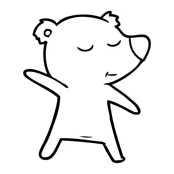 Vektorové Ilustrace Šťastný Karikatura Medvěd — Stockový vektor