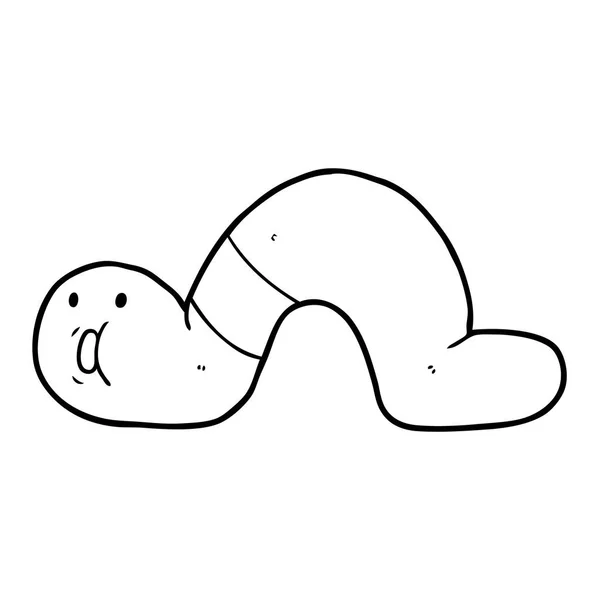 Vector Illustratie Van Cartoon Worm — Stockvector