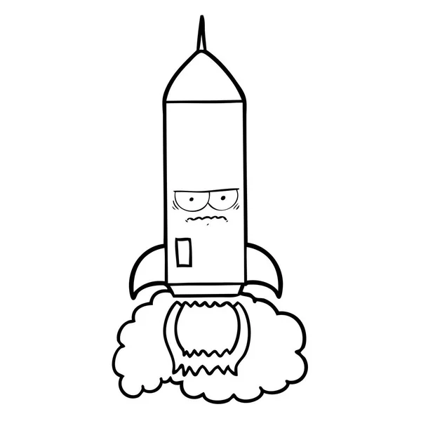 Vector Illustration Cartoon Rocket — Stock Vector
