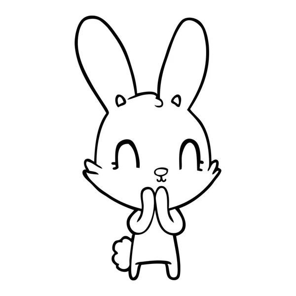 Illustration Vectorielle Lapin Dessin Animé Mignon — Image vectorielle