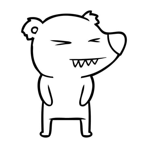 Сердитий Полярний Ведмідь Мультфільм — стоковий вектор